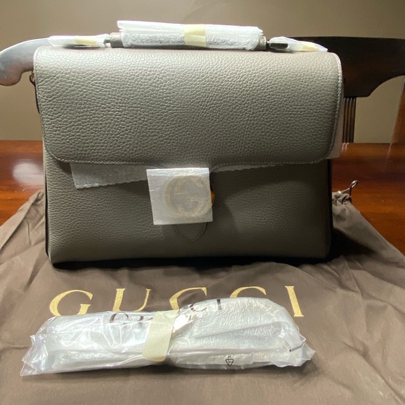 Gucci interlock G tote top handle Gray NEW - Picture 5 of 11